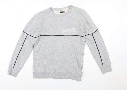 Napapijri Boys Grey Crew Neck Pullover Sweatshirt Size 14 Years