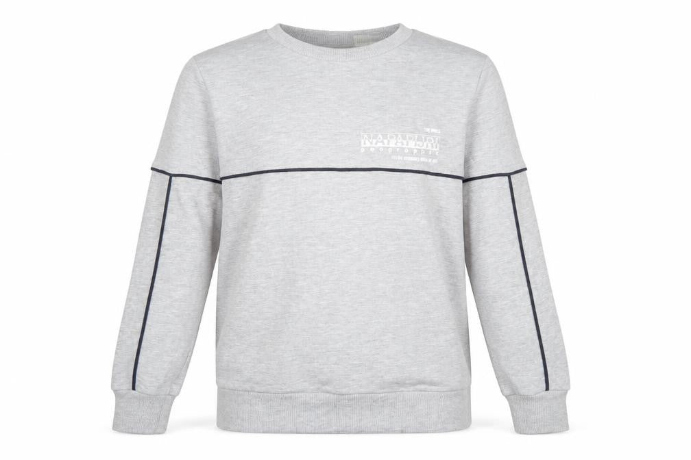 Napapijri Boys Grey Crew Neck Pullover Sweatshirt Size 14 Years