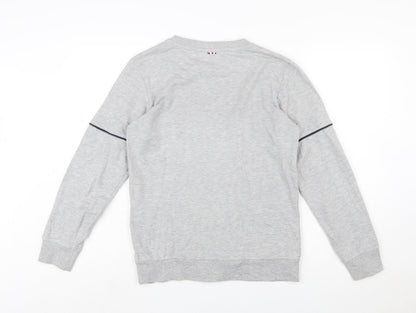 Napapijri Boys Grey Crew Neck Pullover Sweatshirt Size 14 Years