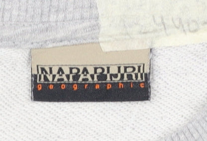 Napapijri Boys Grey Crew Neck Pullover Sweatshirt Size 14 Years