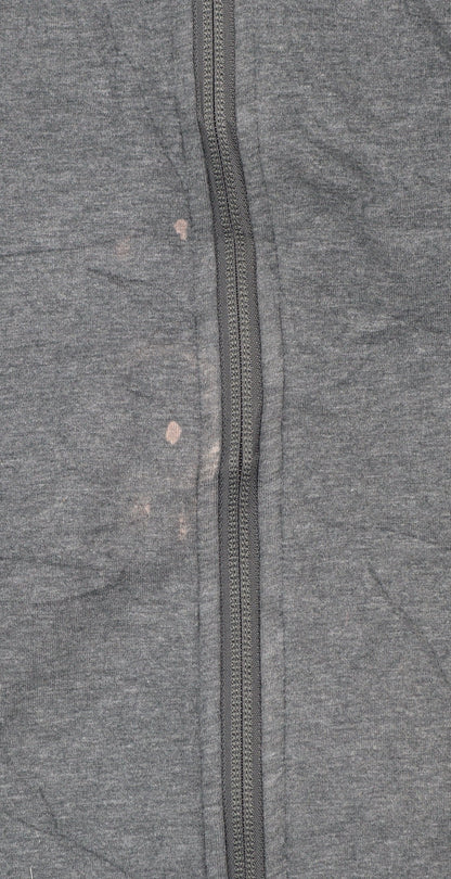 Adidas Men's Grey Full Zip Hoodie L Cotton Blend Sportswear