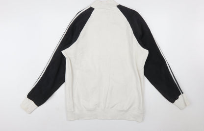 Adidas Men's White Full Zip Sweatshirt L Sports Fleece Jacket