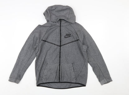 Nike Boys Grey Full Zip Hoodie XL 13-15 Years Hooded Sportswear