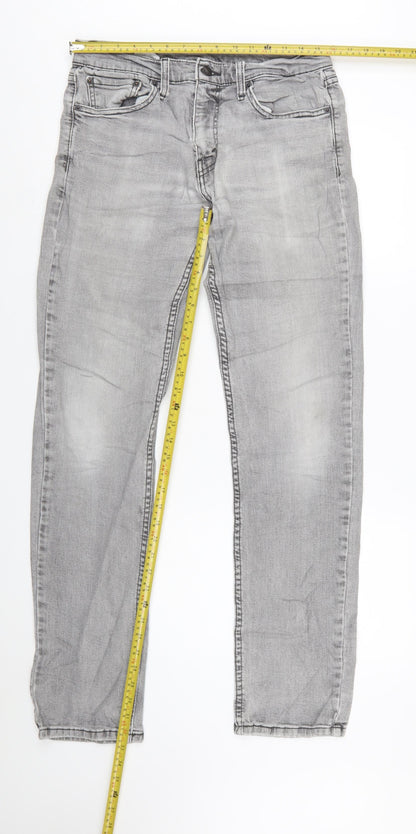 Levi's Mens Grey Straight Jeans W32 L34 Denim Cotton Blend