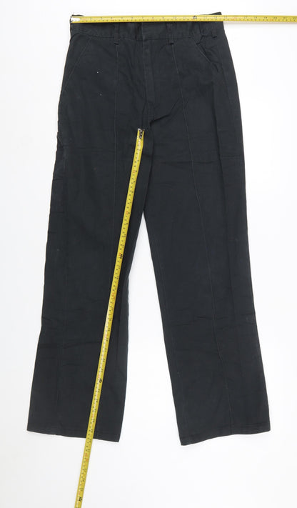 Dickies Men's Black 30R Workwear Trousers Regular Fit Straight Leg