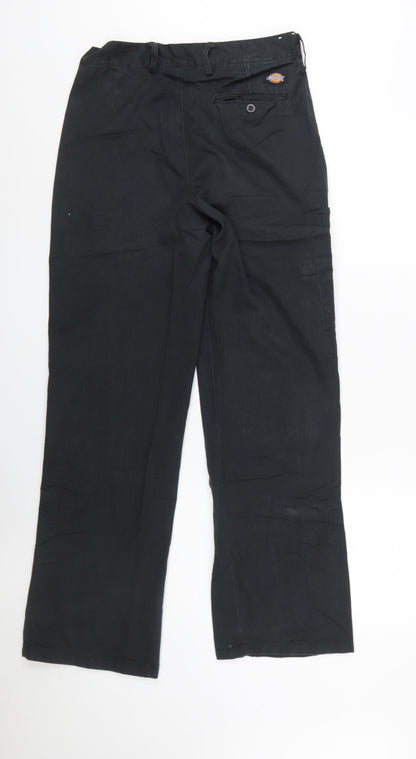 Dickies Men's Black 30R Workwear Trousers Regular Fit Straight Leg