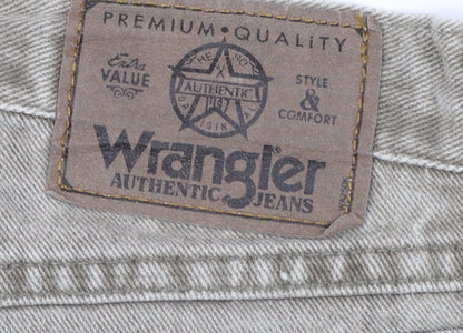 Wrangler Men Beige 38x32 Straight Fit Denim Jeans