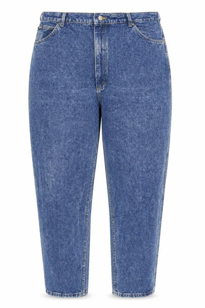 Lee Women Blue Vintage Stonewash Mom Jeans Size 22 High Rise Denim