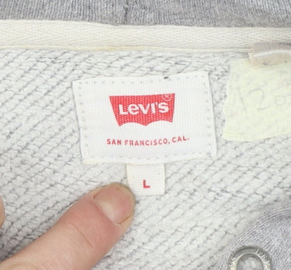 Levi's Men's Grey Logo Pullover Hoodie Size L