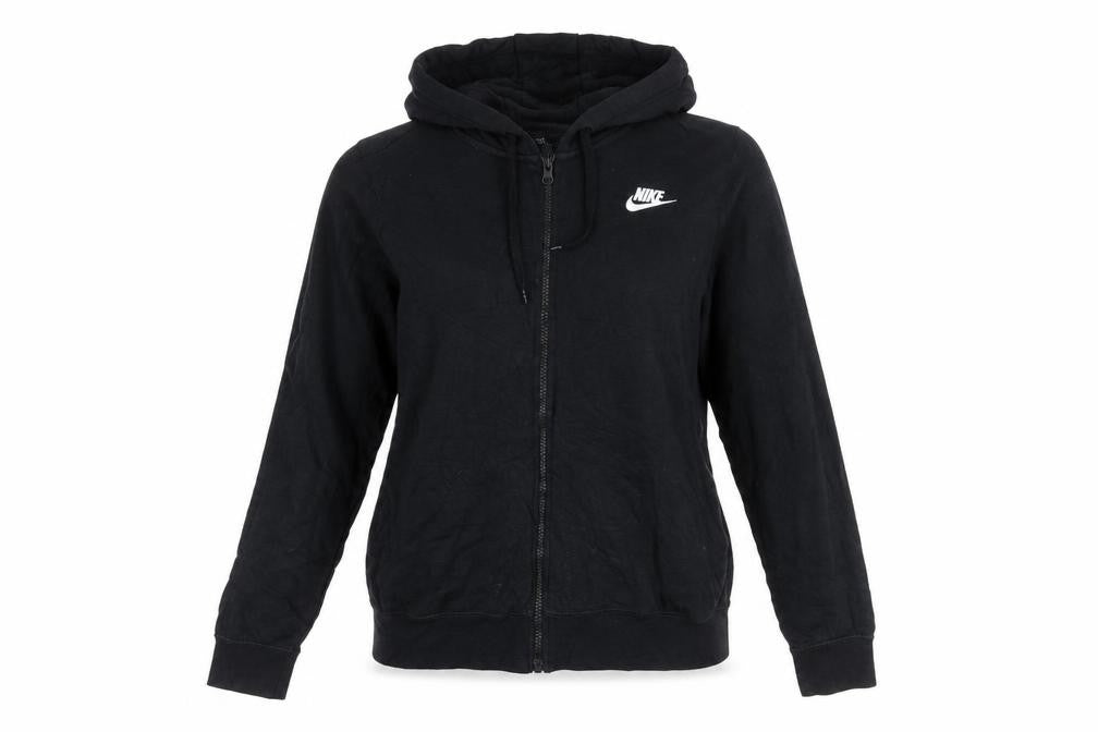 Nike Womens Black Full Zip Hoodie Medium Cotton Blend Sweatshirt