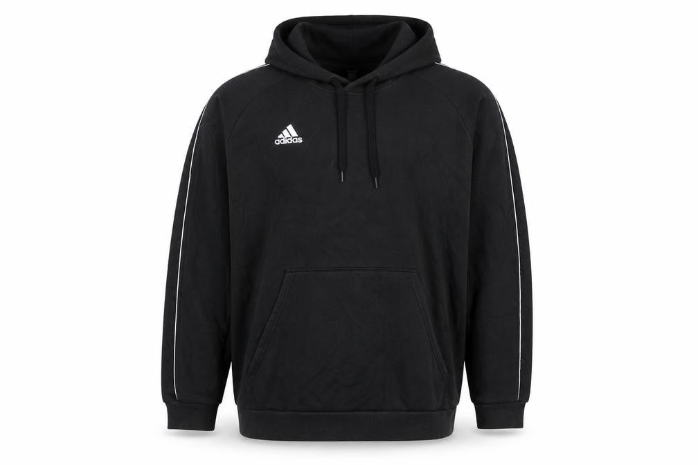 Adidas Men's Black 2XL Pullover Hoodie with Logo and Kangaroo Pocket