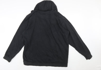 Adidas Men's Black 2XL Pullover Hoodie with Logo and Kangaroo Pocket