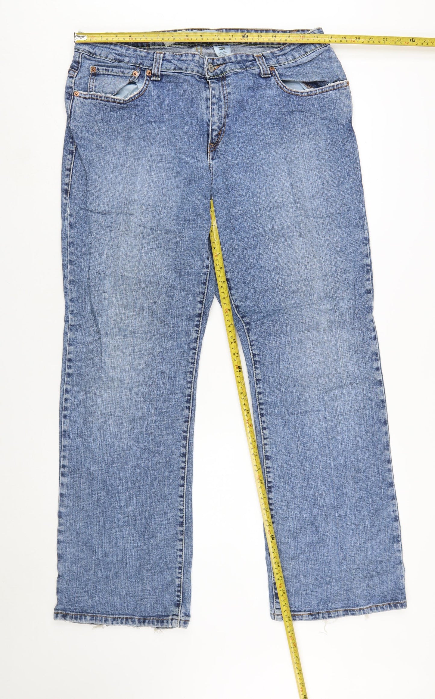 Levi's Women's Blue Straight Fit Stretch Jeans Size 18