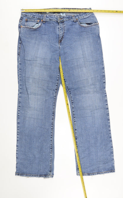 Levi's Women's Blue Straight Fit Stretch Jeans Size 18