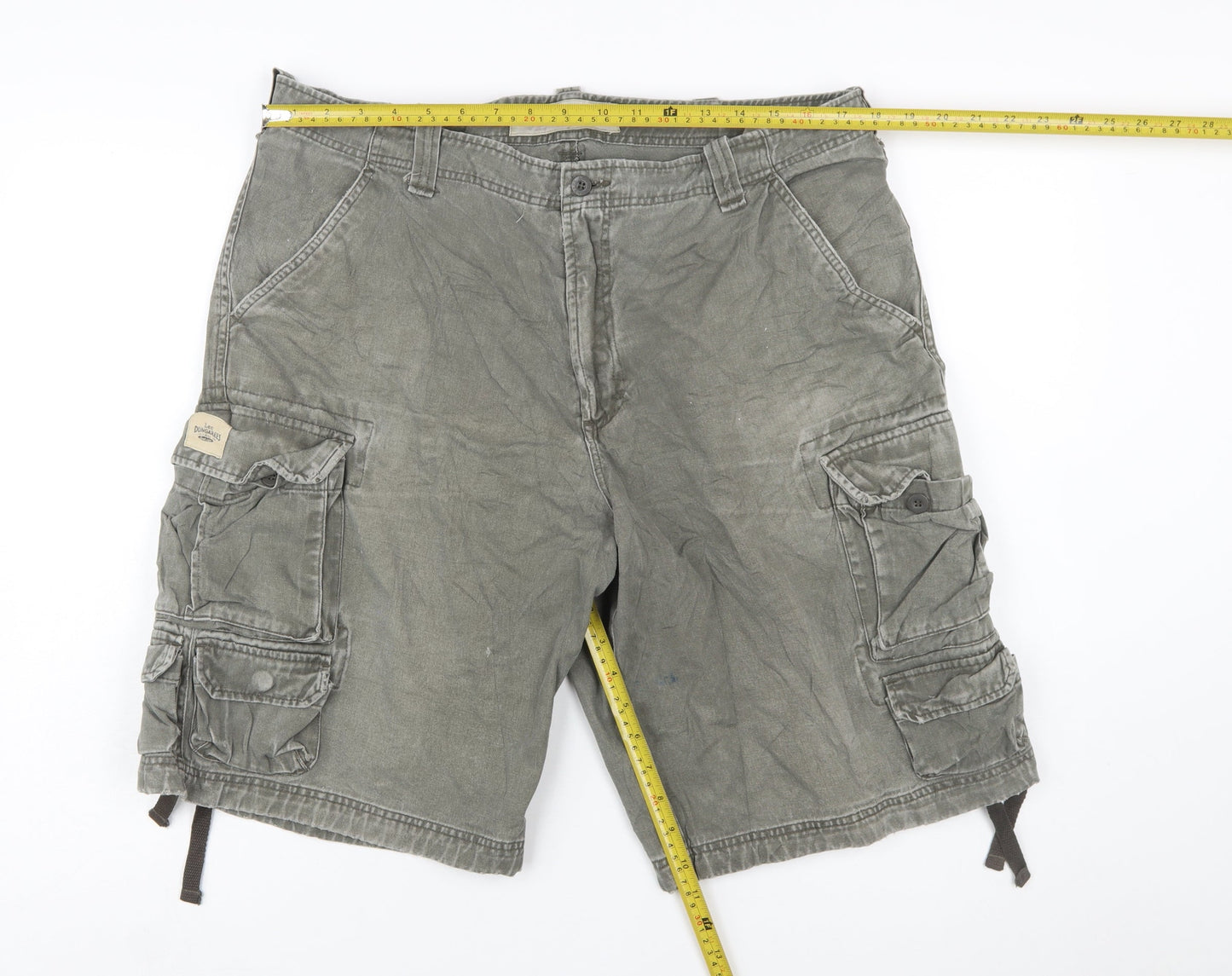 Lee Men's Grey Cargo Shorts Size 36 Regular Canvas Cotton Workwear