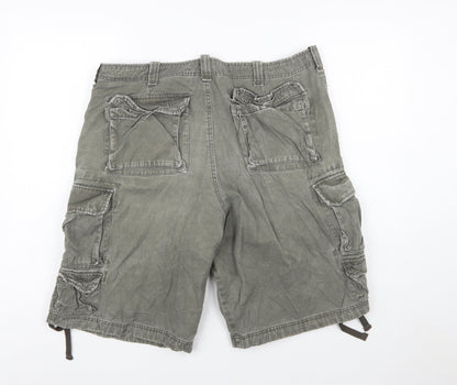 Lee Men's Grey Cargo Shorts Size 36 Regular Canvas Cotton Workwear
