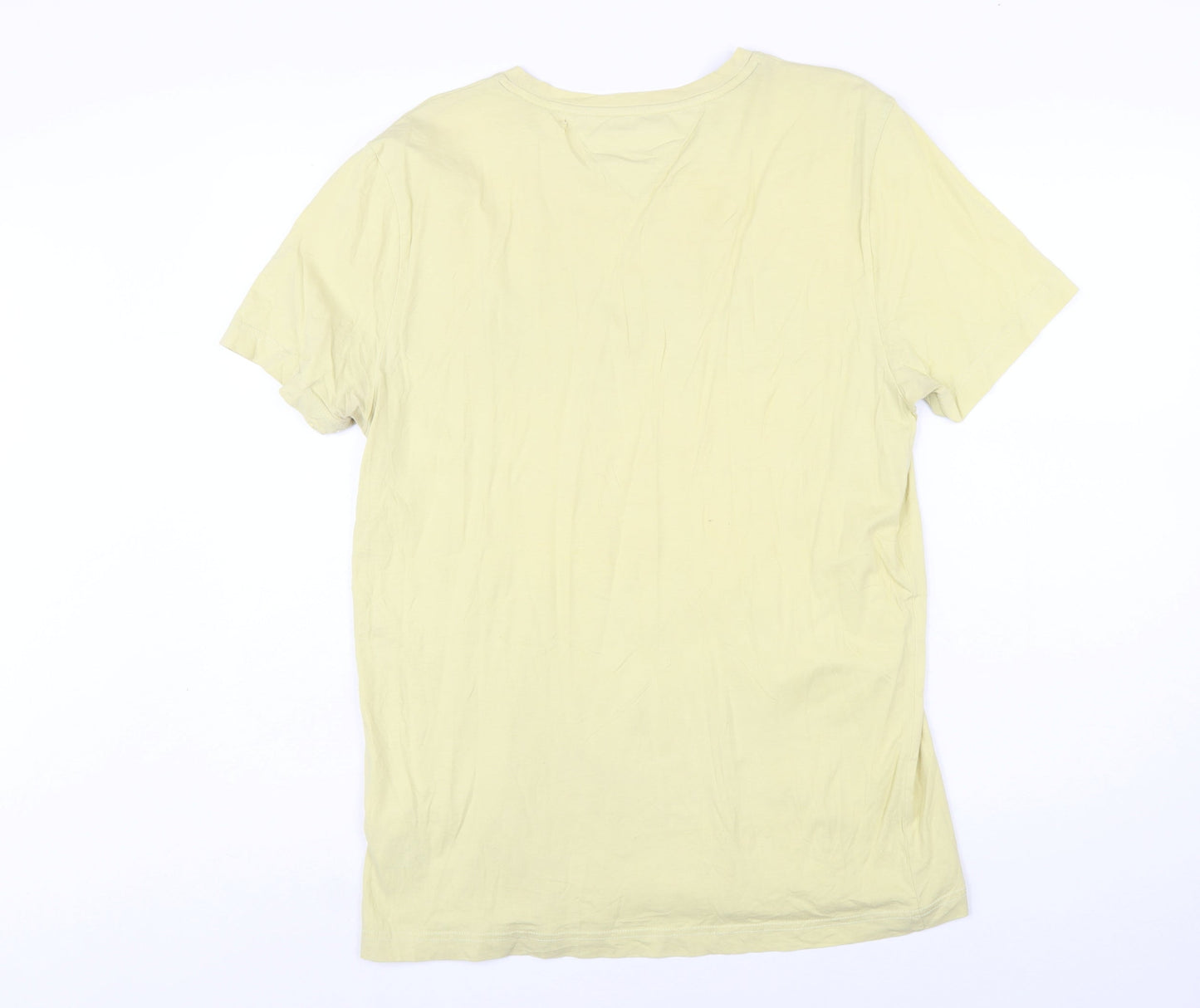Tommy Hilfiger Men’s Beige Logo T-Shirt L Short Sleeve Cotton