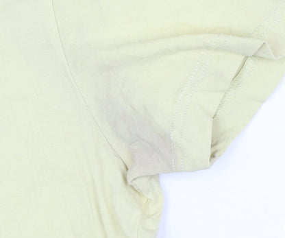 Tommy Hilfiger Men’s Beige Logo T-Shirt L Short Sleeve Cotton