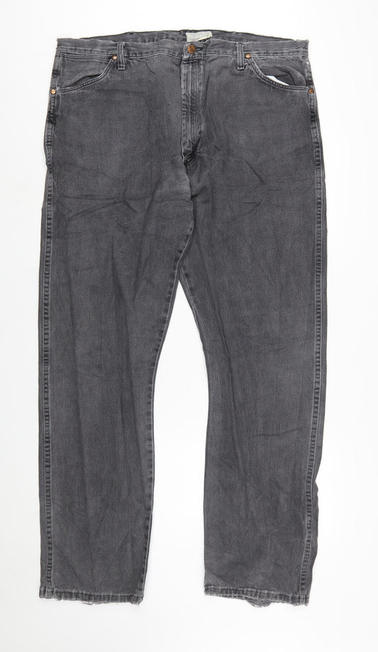 Wrangler Men's Grey Straight Leg Jeans 42W x 34L Denim Big & Tall