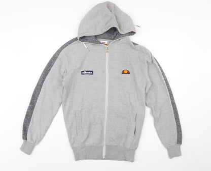 Ellesse Men's Grey XS Full Zip Hoodie with Logo Trim