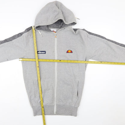Ellesse Men's Grey XS Full Zip Hoodie with Logo Trim