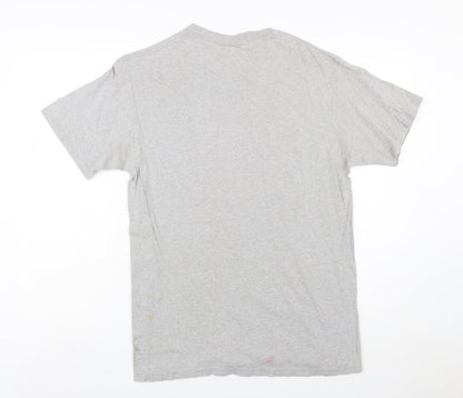 Champion Men's Grey Miami Swimming Graphic T-Shirt Medium Cotton