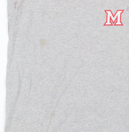 Champion Men's Grey Miami Swimming Graphic T-Shirt Medium Cotton