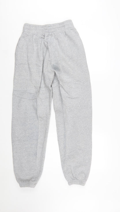 Adidas Womens Grey Jogger Sweatpants Size 8 Elastic Waist Fleece