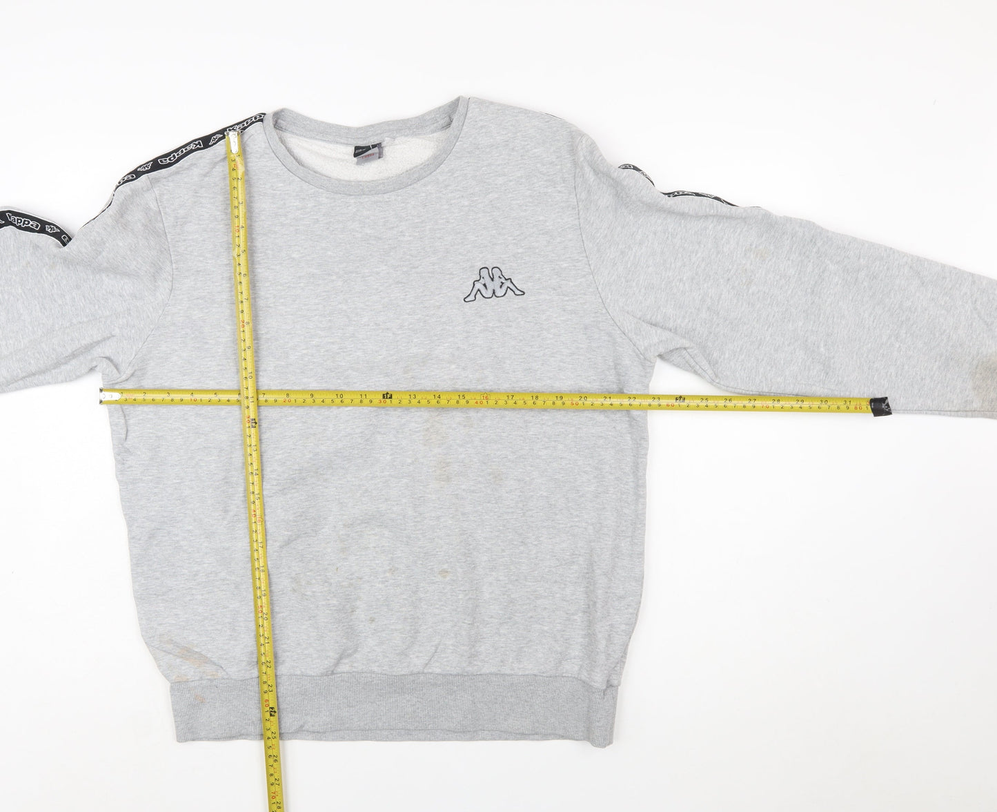 Kappa Mens Grey Logo Sweatshirt Pullover Crew Neck Size L