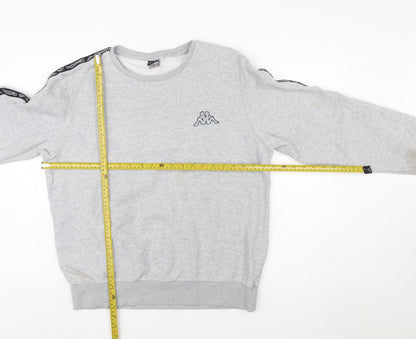 Kappa Mens Grey Logo Sweatshirt Pullover Crew Neck Size L