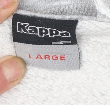 Kappa Mens Grey Logo Sweatshirt Pullover Crew Neck Size L