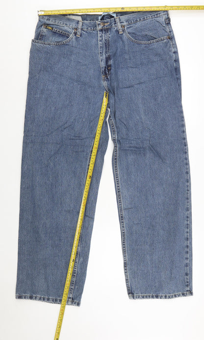 Lee Men's Blue 38x30 Straight Leg Regular Fit Denim Jeans
