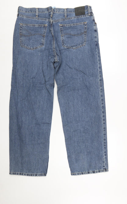 Lee Men's Blue 38x30 Straight Leg Regular Fit Denim Jeans
