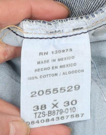 Lee Men's Blue 38x30 Straight Leg Regular Fit Denim Jeans