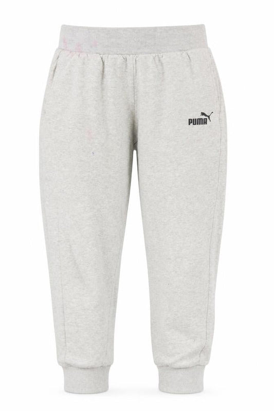Puma Womens Grey Jogger Sweatpants M Cotton Blend Fleece Trousers