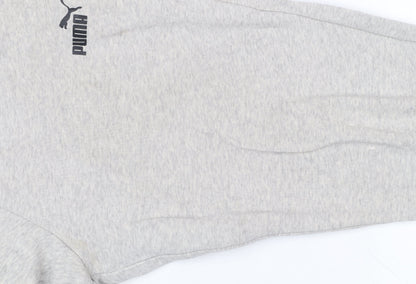 Puma Womens Grey Jogger Sweatpants M Cotton Blend Fleece Trousers