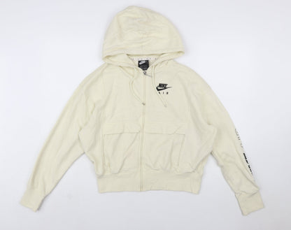 Nike Air Women's Beige Full Zip Hoodie XS Cotton Blend