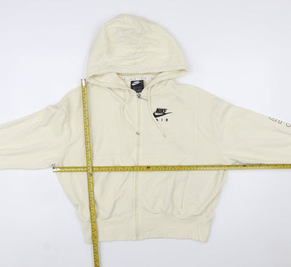 Nike Air Women's Beige Full Zip Hoodie XS Cotton Blend