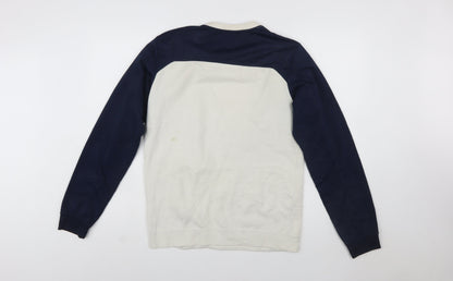 Nike Men's Beige & Navy Logo Pullover Sweatshirt Size S