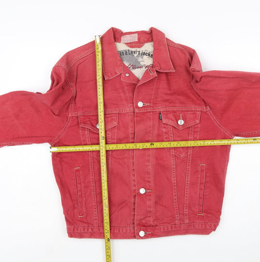 Levi's Men's Red Denim Jacket M Vintage Classic Cotton Twill
