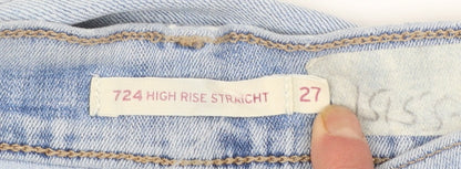 Levi's Womens Blue 724 High Rise Straight Jeans Size 27
