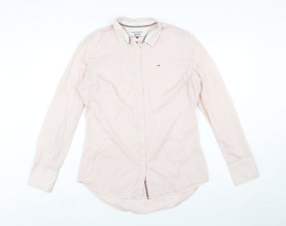 Hilfiger Denim Women's Pink Striped Long Sleeve Button-Up Shirt L