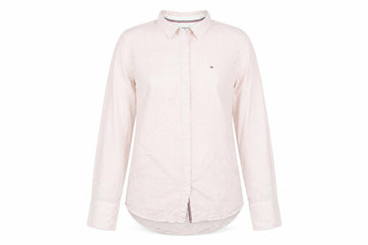 Hilfiger Denim Women's Pink Striped Long Sleeve Button-Up Shirt L