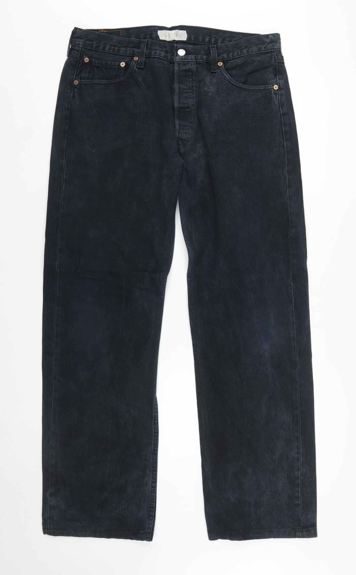 Levi's 501 Men's Dark Blue Straight Jeans 36x34 Classic Denim
