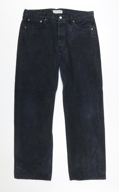 Levi's 501 Men's Dark Blue Straight Jeans 36x34 Classic Denim