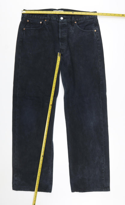 Levi's 501 Men's Dark Blue Straight Jeans 36x34 Classic Denim
