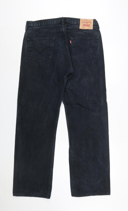 Levi's 501 Men's Dark Blue Straight Jeans 36x34 Classic Denim