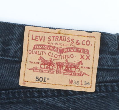 Levi's 501 Men's Dark Blue Straight Jeans 36x34 Classic Denim