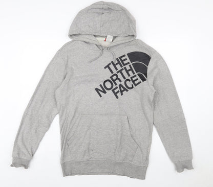 The North Face Mens Grey Pullover Hoodie Small Graphic Logo