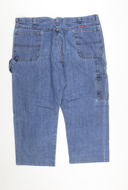 Wrangler Men's Blue Denim Straight Jeans 44x30 Relaxed Fit